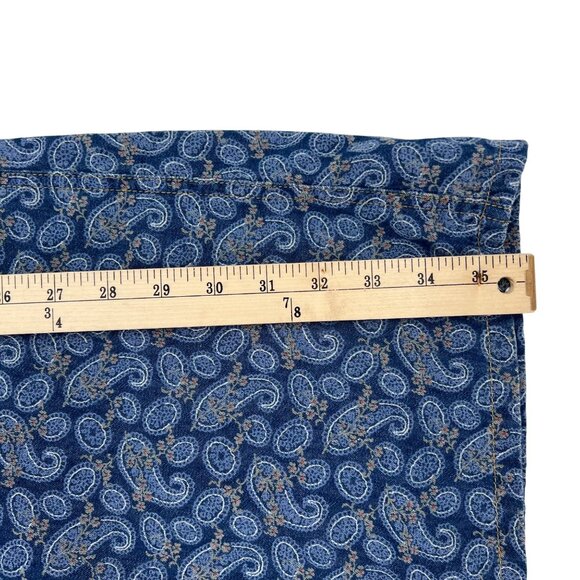Liz Claiborne Liz Wear Vintage Jumper Chambray Dress Women's size Large Paisley - Picture 6 of 6